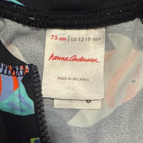 Hanna Andersson Black Baby swimsuit with fish print - Picture 2 of 8